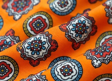 Einstecktuch Orange – Mediterranes Ornament-Muster