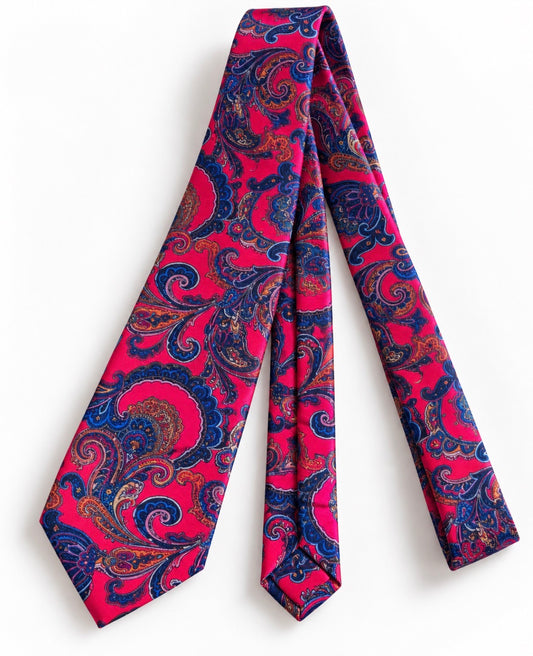 Krawatte Rot mit klassischem Paisley-Muster