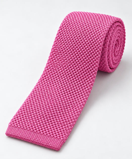 Strickkrawatte Fuchsia-Pink