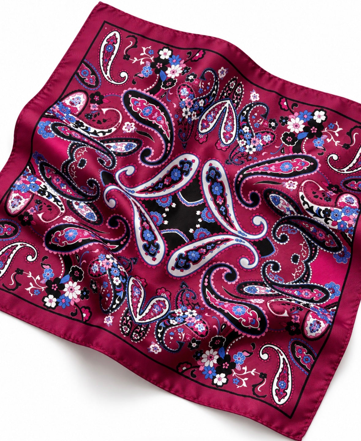 Einstecktuch Pink mit floralem Paisley-Muster