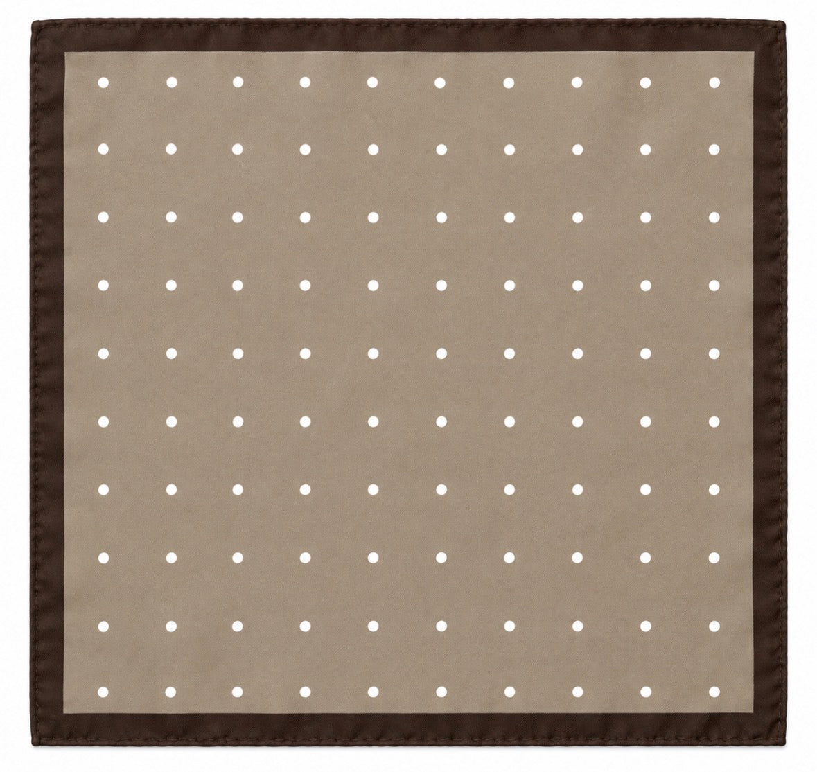 Einstecktuch Taupe-Braun mit weißem Punktmuster