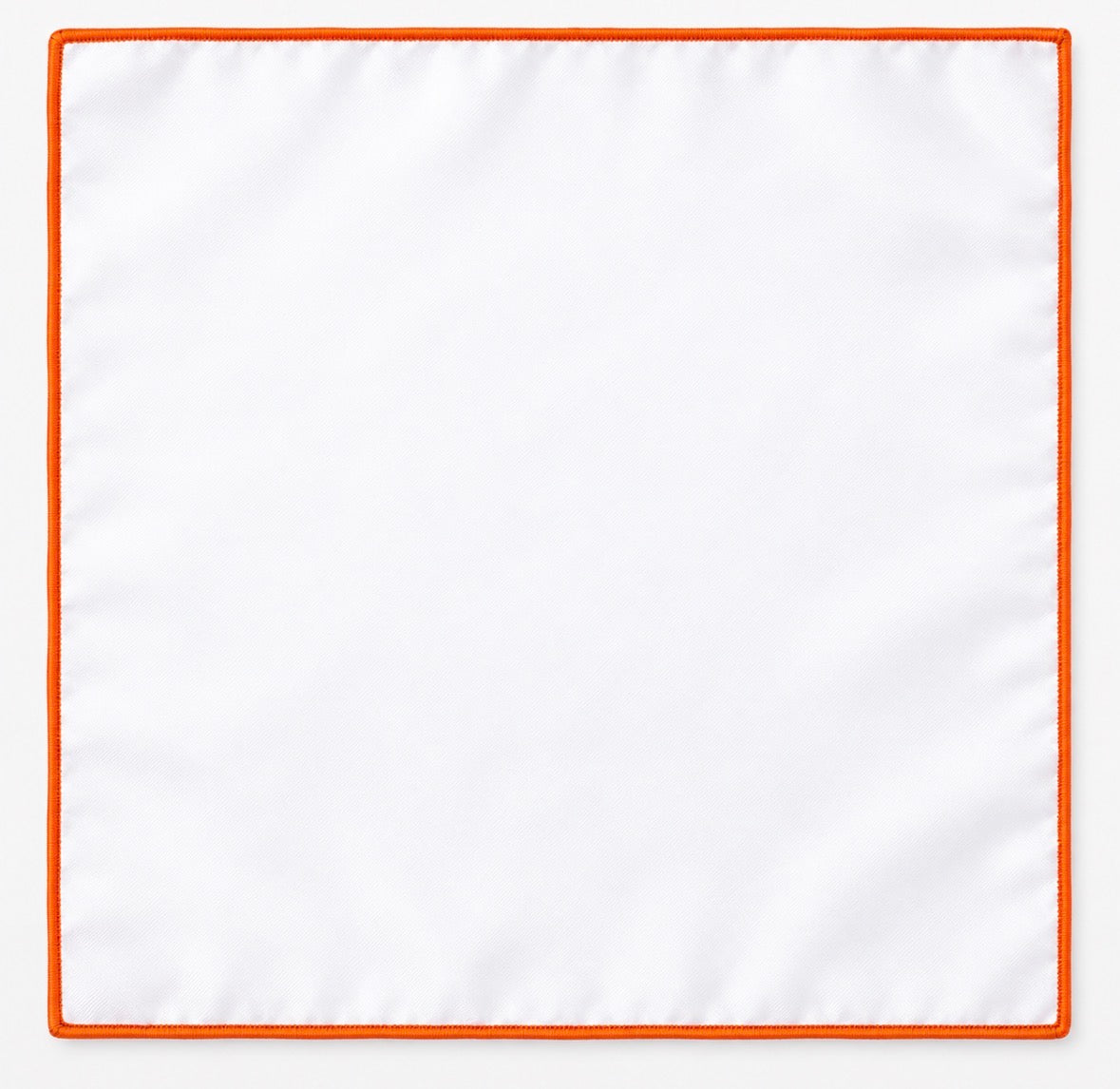 Einstecktuch Weiß mit orangem Rand