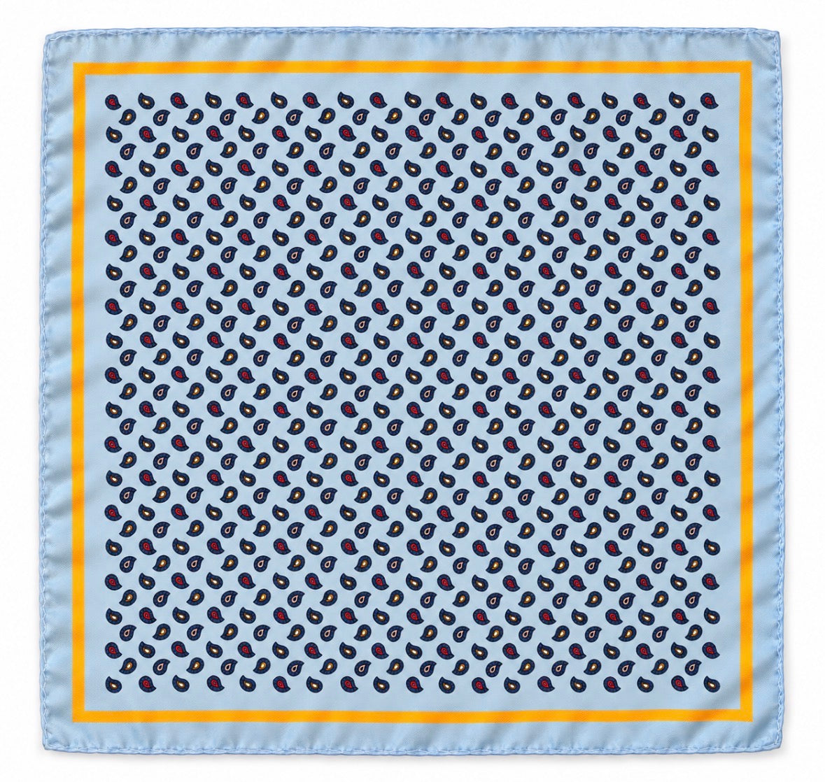 Einstecktuch Hellblau mit Mini-Paisley-Muster