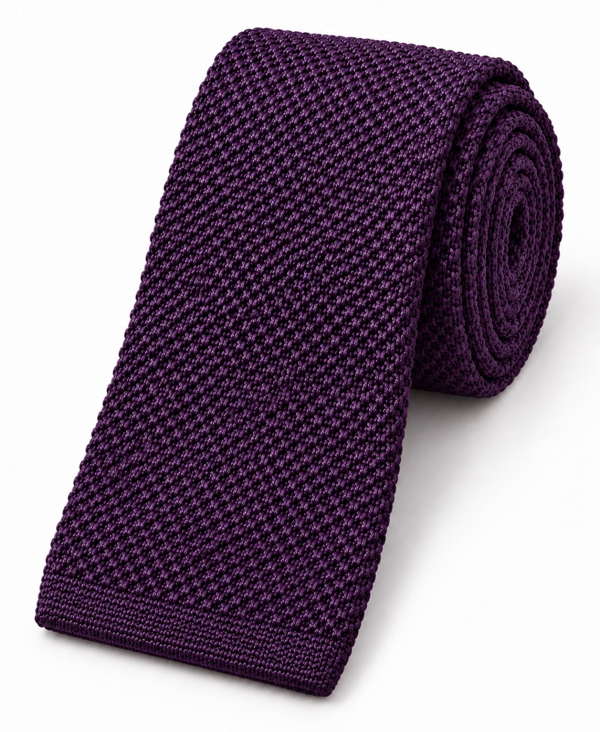 Strickkrawatte Aubergine