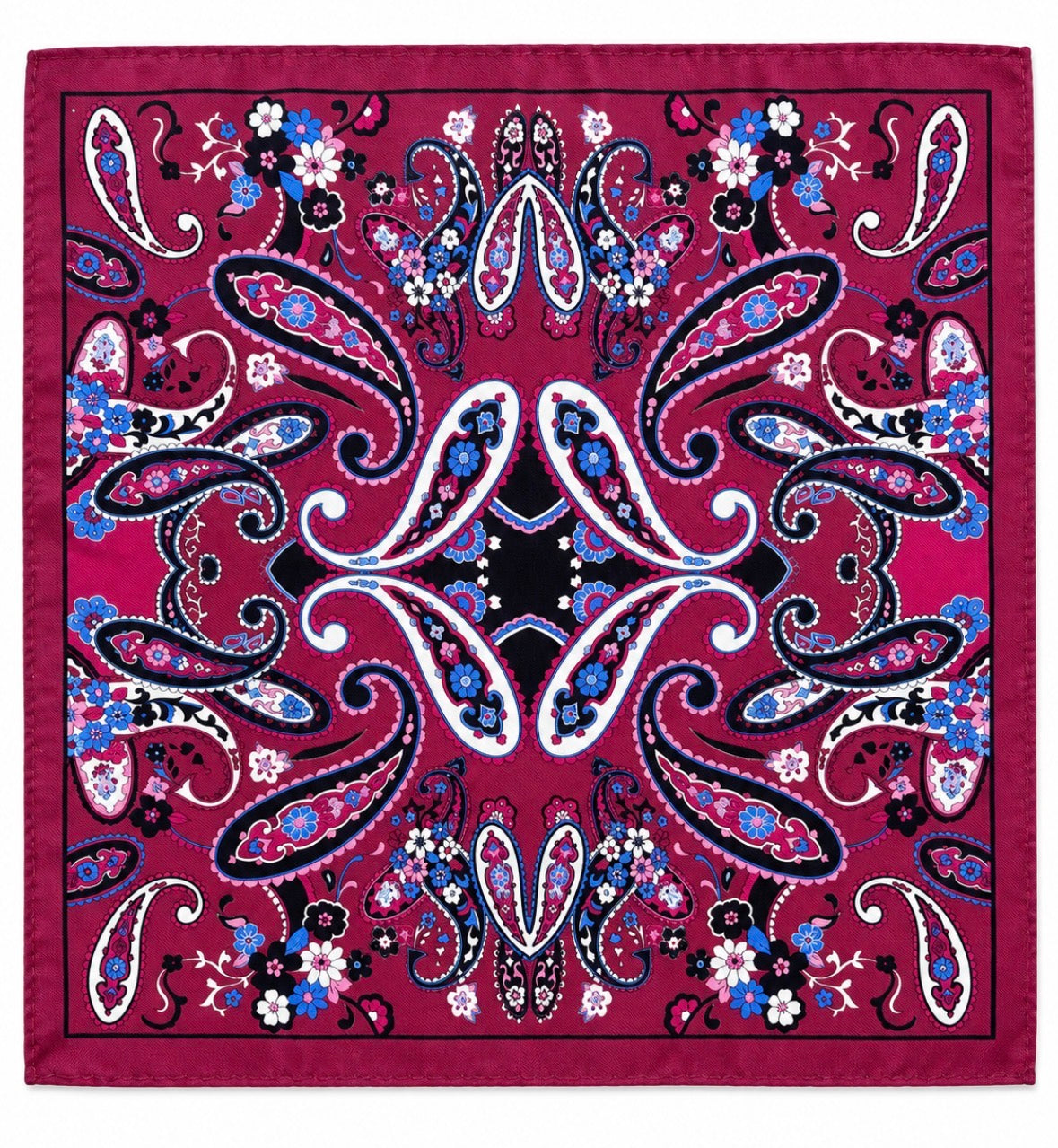 Einstecktuch Pink mit floralem Paisley-Muster