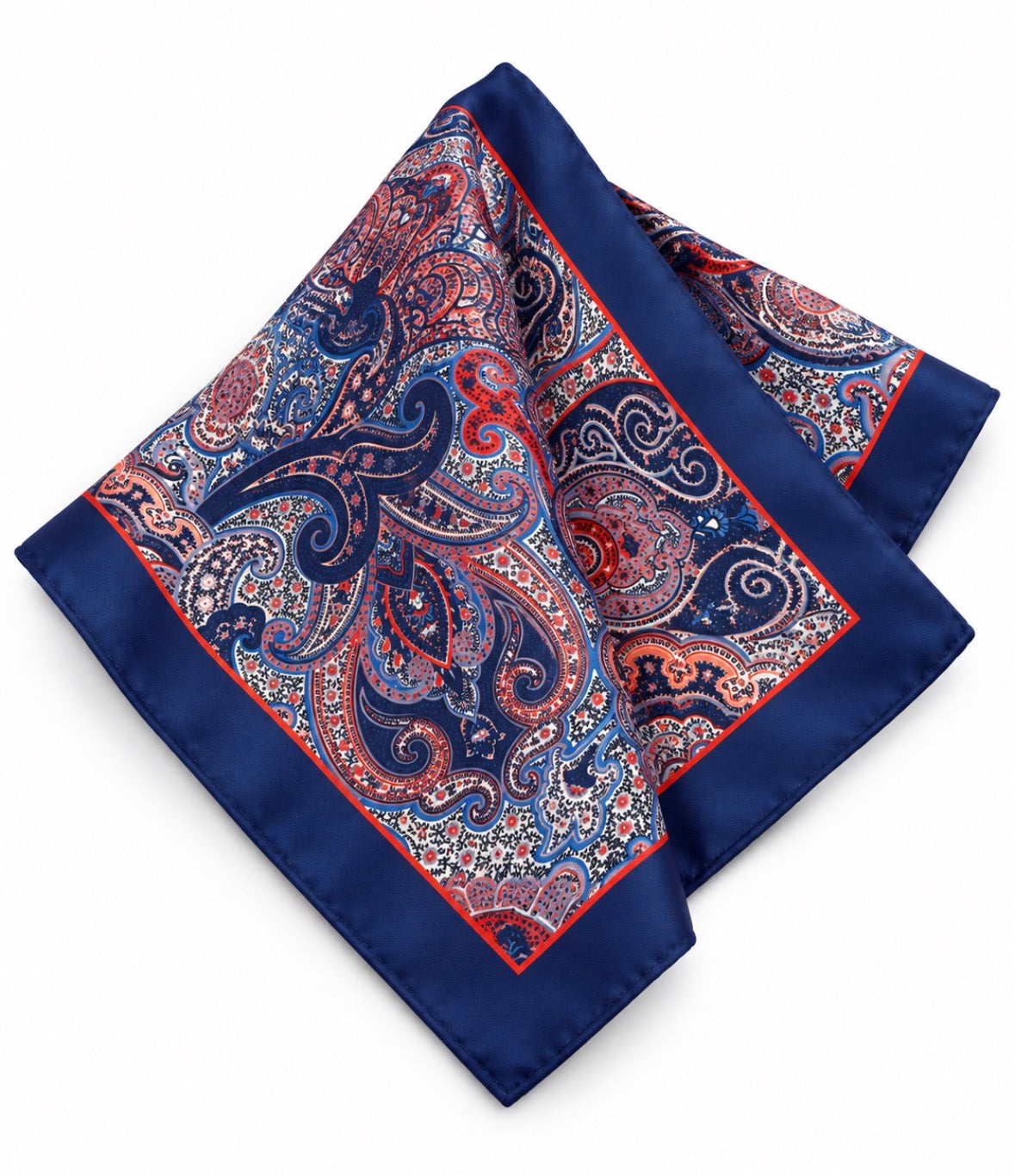 Einstecktuch Dunkelblau mit klassischem Paisley-Design