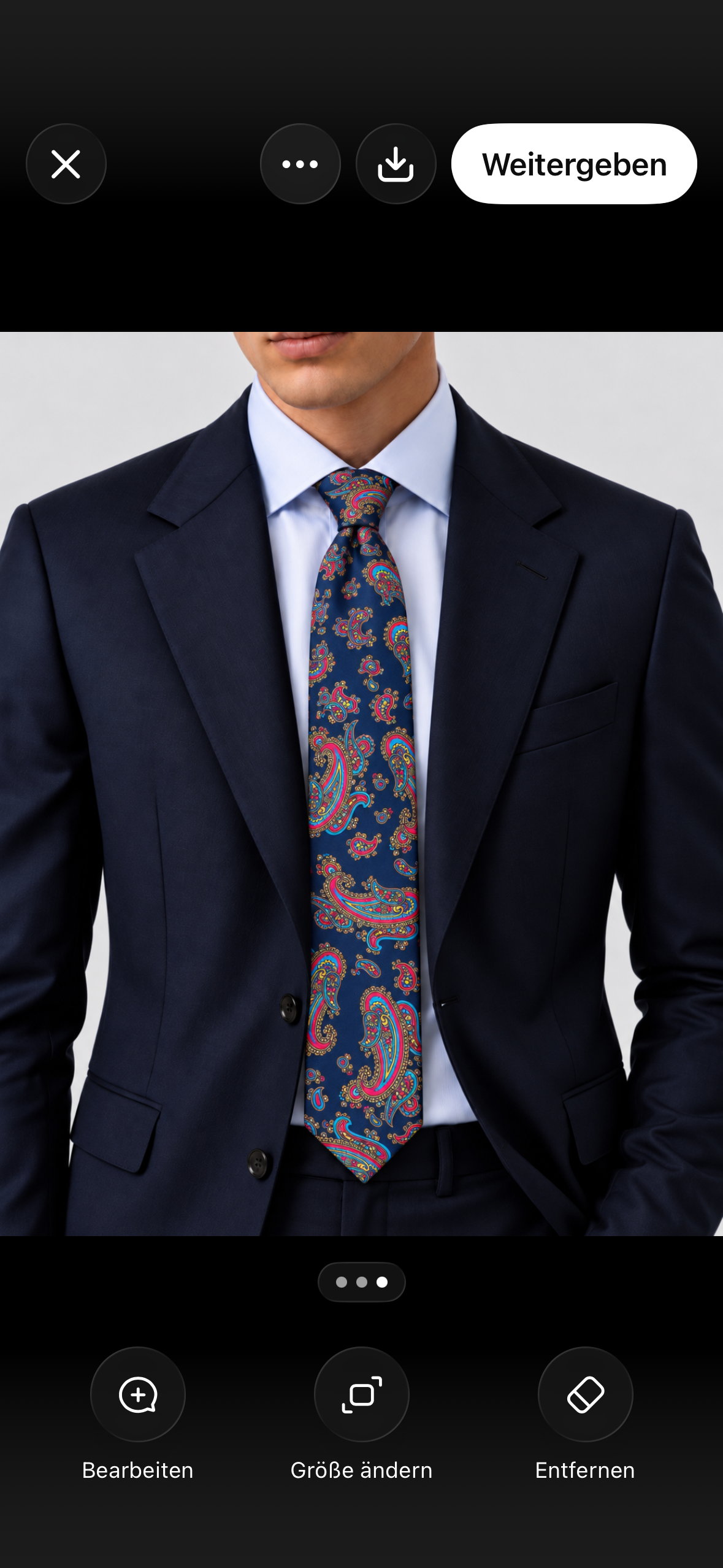 Krawatte Dunkelblau mit mehrfarbigem Paisley-Muster
