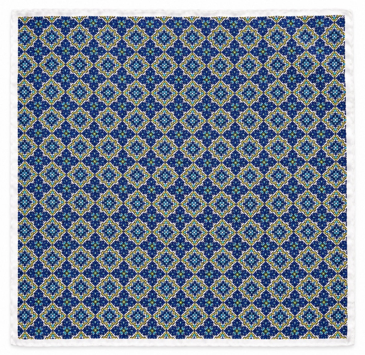 Einstecktuch Navy mit geometrischem Ornamentmuster