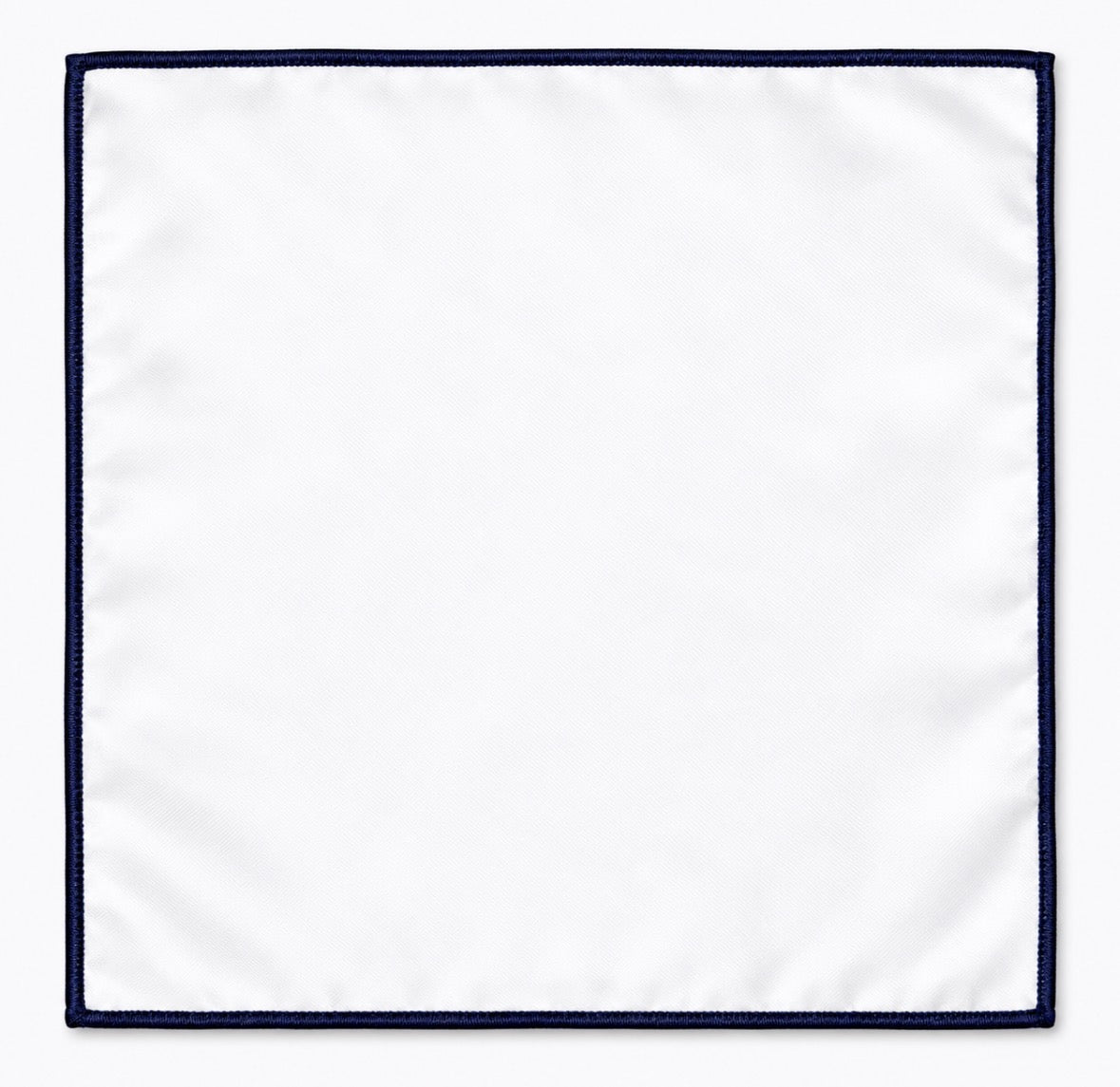 Einstecktuch Weiß mit marineblauem Rand