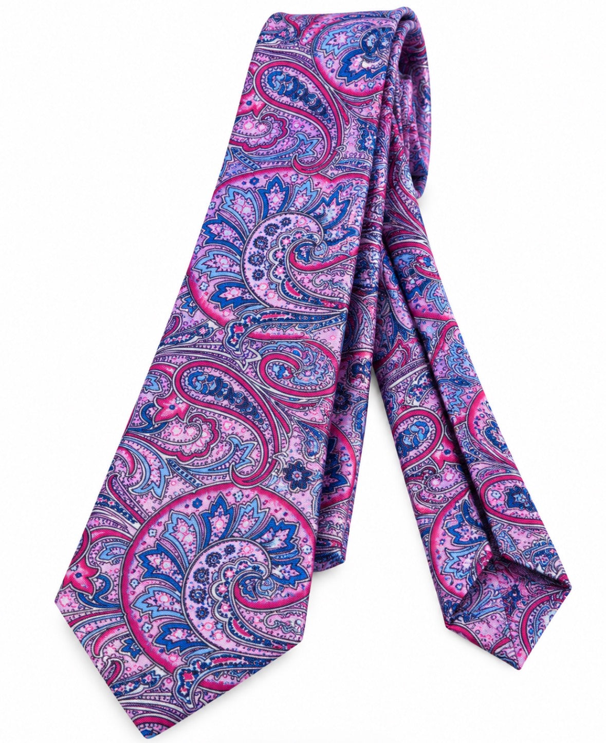 Krawatte Fuchsia mit ornamentalem Paisley-Muster