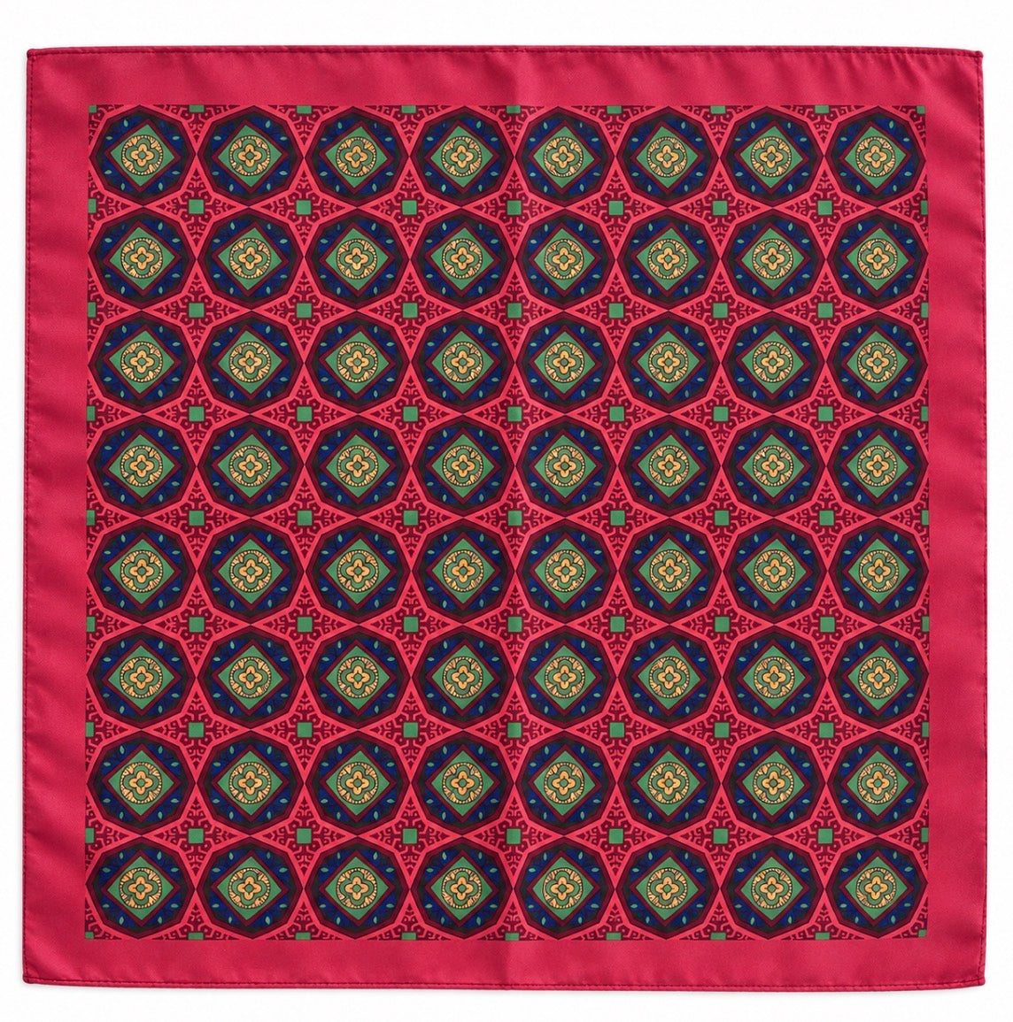 Einstecktuch Rot mit orientalischem Ornamentmuster