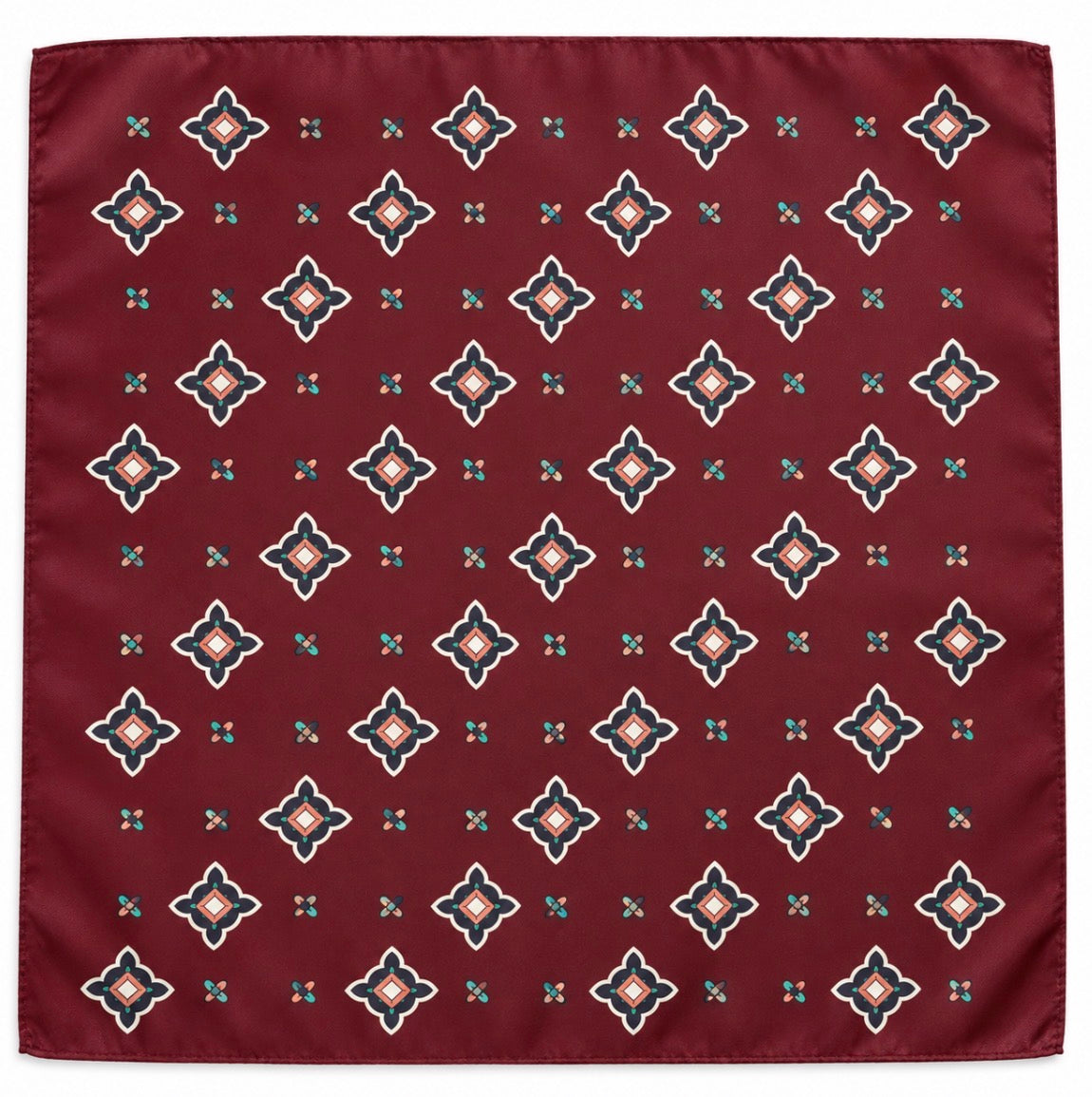 Einstecktuch Bordeaux mit klassischem Retro-Muster
