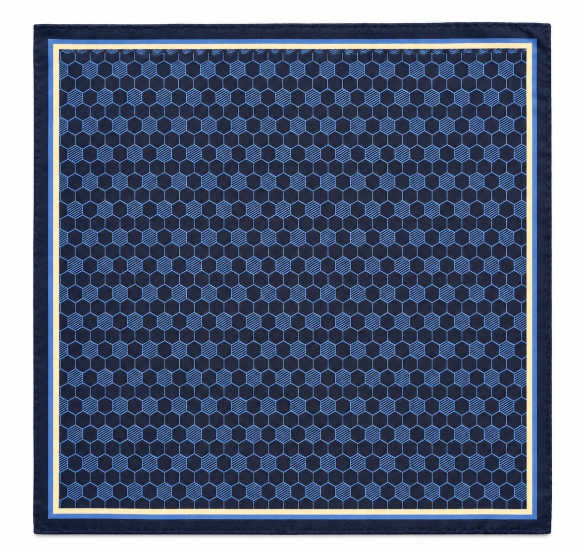 Einstecktuch Dunkelblau mit modernem Hexagon-Muster