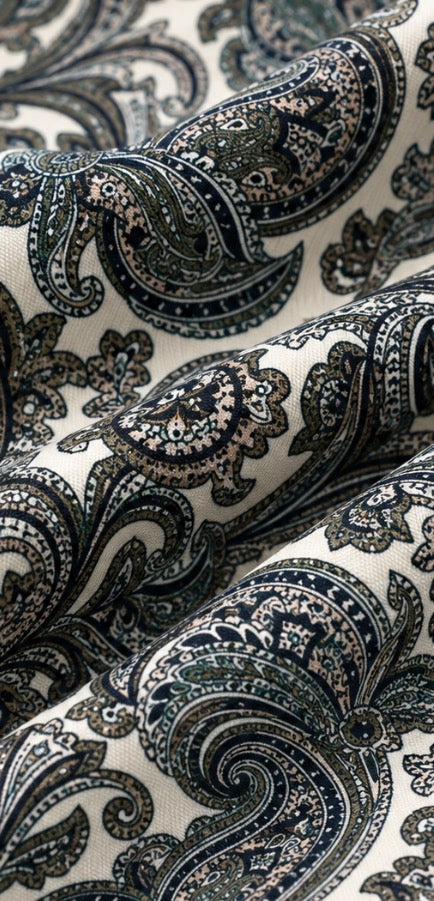 Einstecktuch mit Paisley-Muster in Creme