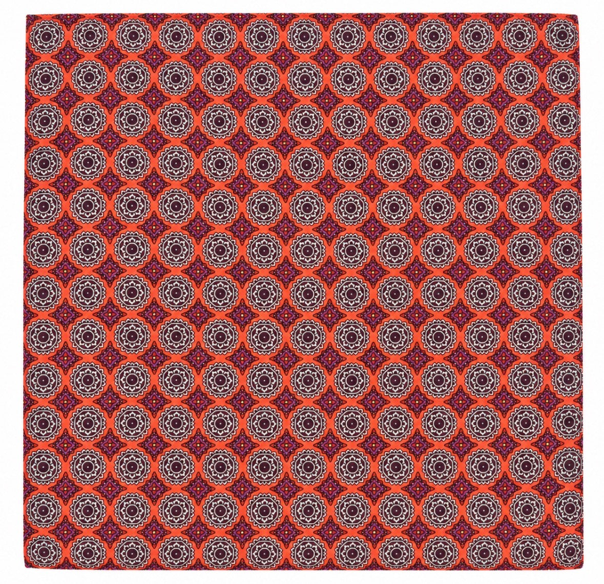 Einstecktuch Orange mit ornamentalem Retro-Muster