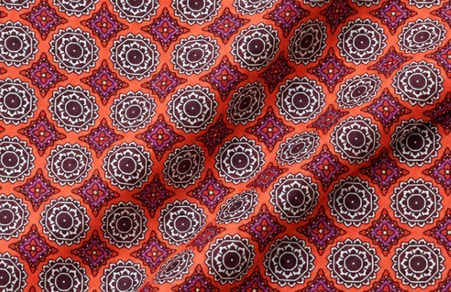 Einstecktuch Orange mit ornamentalem Retro-Muster