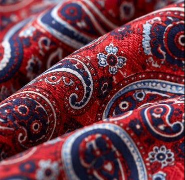 Einstecktuch Rot-Navy mit großem Paisley-Muster