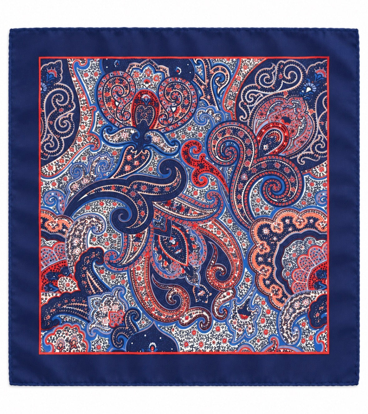 Einstecktuch Dunkelblau mit klassischem Paisley-Design