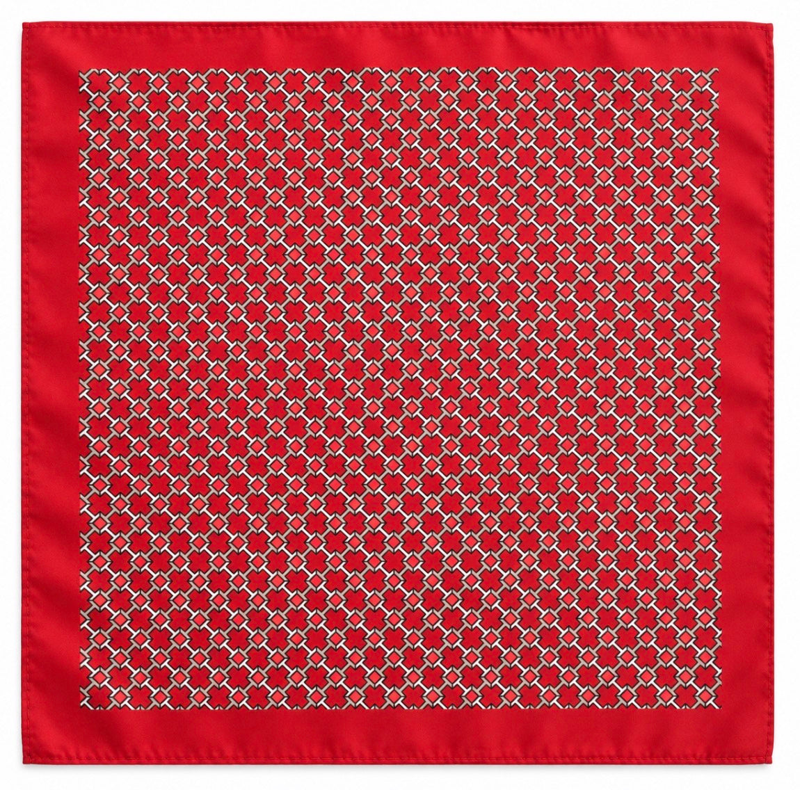 Einstecktuch Rot mit geometrischem Retro-Muster