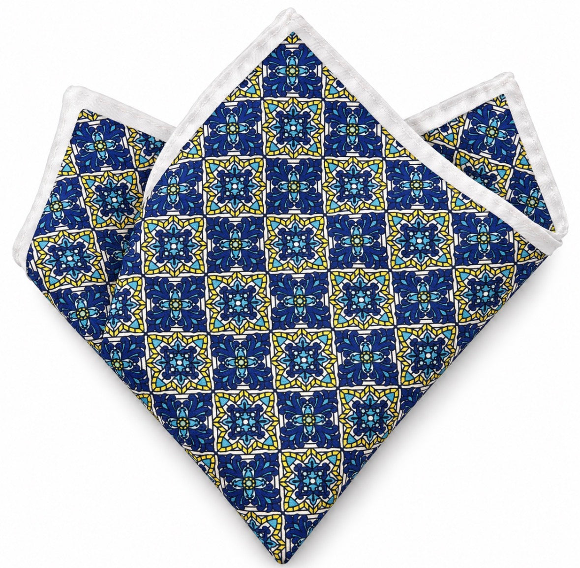 Einstecktuch Navy mit geometrischem Ornamentmuster