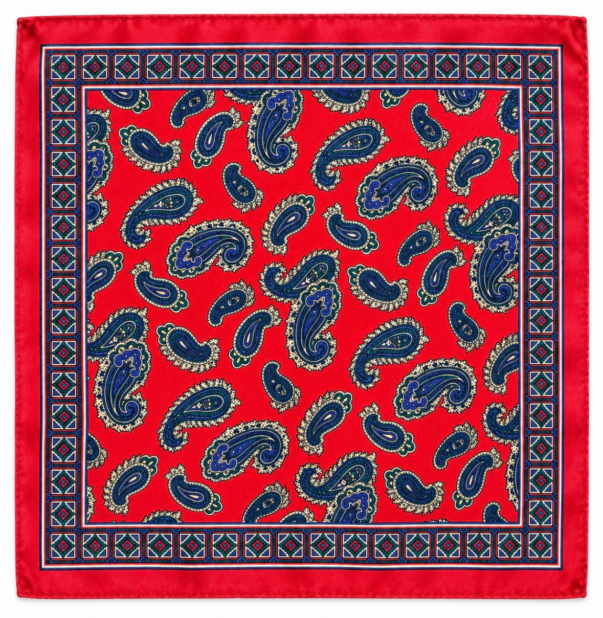 Einstecktuch Rot mit klassischem Paisley-Muster