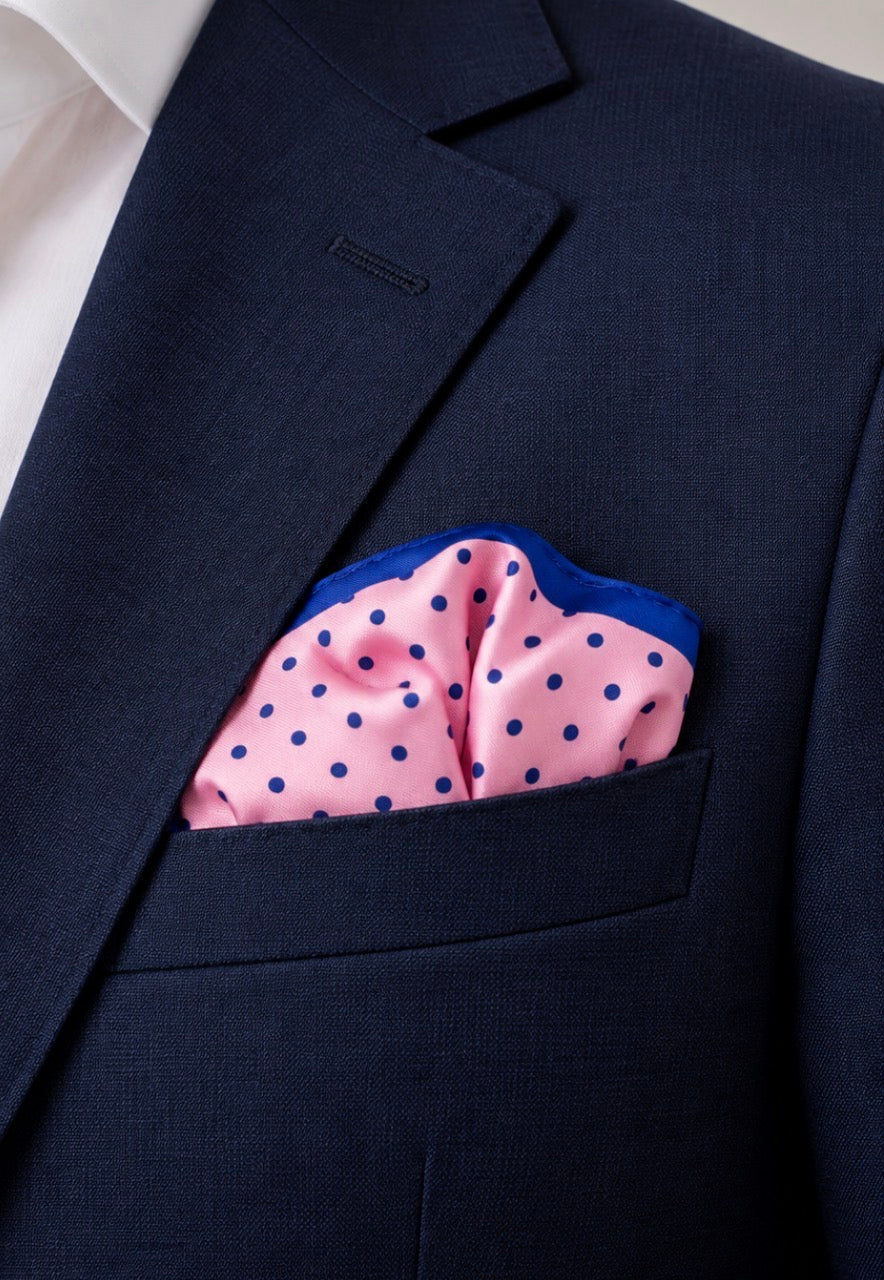 Einstecktuch Rosa mit klassischem Polka-Dot-Muster