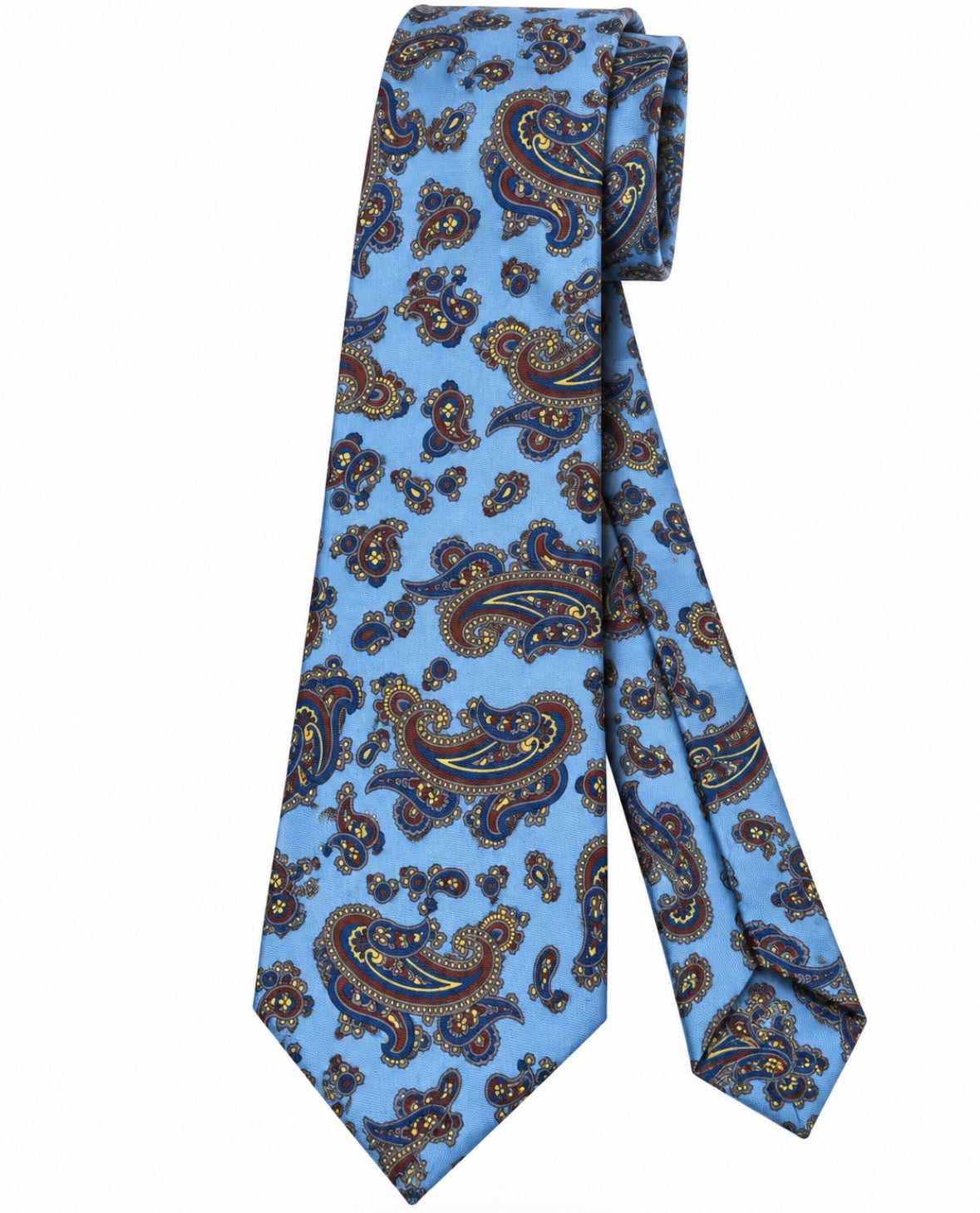 Krawatte Hellblau mit klassischem Paisley-Muster
