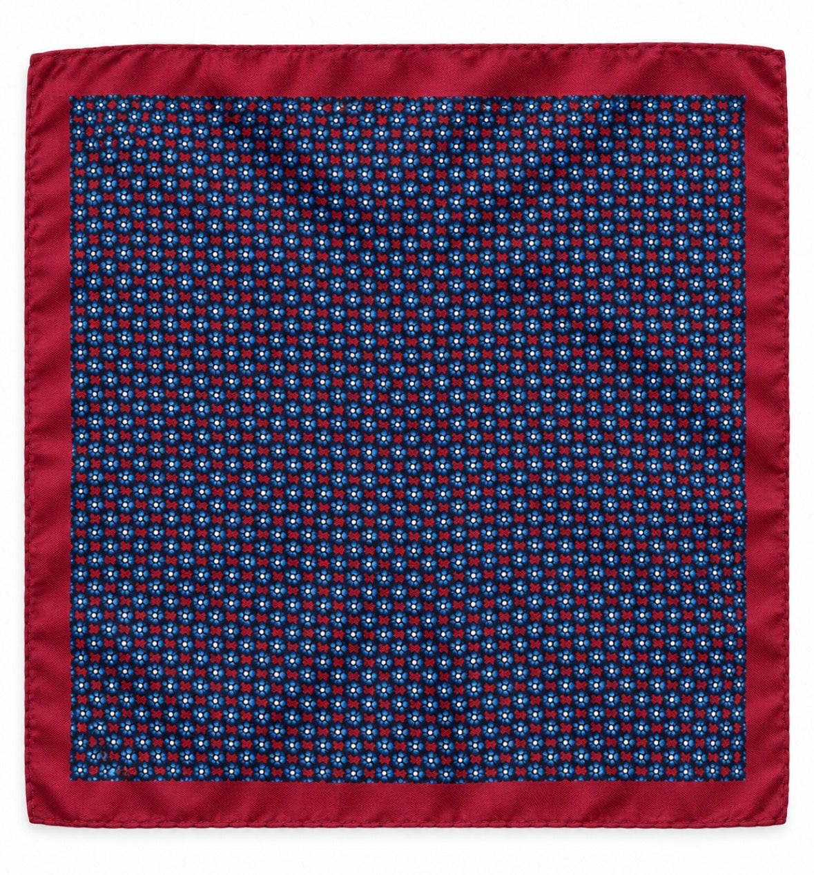 Einstecktuch Bordeaux-Navy mit Mini-Muster